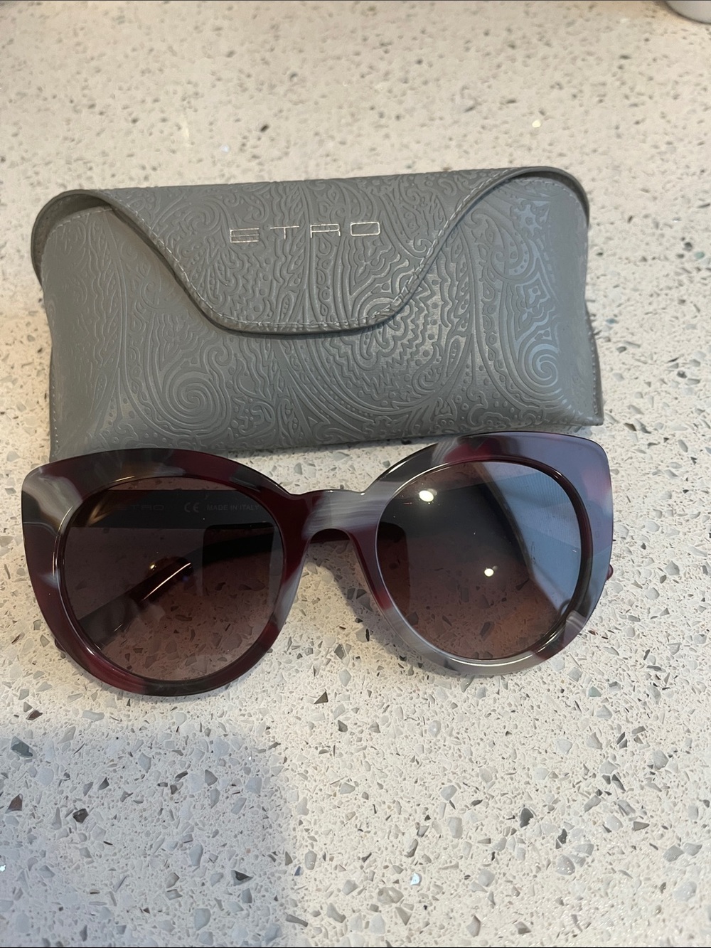 Etro Burgundy Gradient Cat-Eye Sunglasses